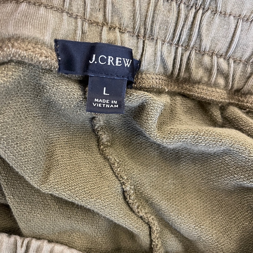 J.Crew Magic Rinse™  Olive Green Jogger Pant Reimagined French Terry Cloth Sz L - Picture 5 of 12